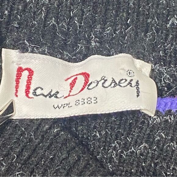 Vintage 80's Nan Dorsey Women's Ribbed Knit High Neck Collar Sweater - Picture 7 of 13